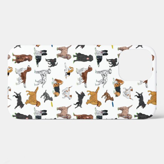 Coques Case-Mate iPhone Motif d'illustrations de chiens mignons (Verso (horizontal))