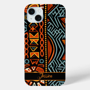 Coque iPhone 15 Mini Motif d'impression africain Nom personnalisé