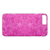Coques Case-Mate iPhone Motif d'impression florale en cuir rose (Dos (Horizontal))