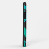 Coques Case-Mate iPhone Motif d'impression Turquoise et noir de tigre de m (Dos/Droite)