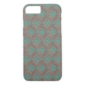 Coques Case-Mate iPhone Motif d'oignon ethnique chic en Maroon, Turquoise (Dos)