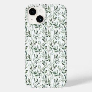 Coque Pour iPhone 14 Motif d'olive de campagne française vert sauge aqu