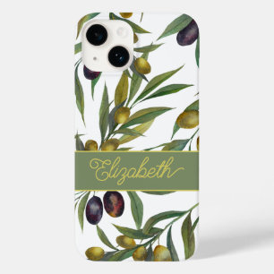 Coque Pour iPhone 14 Motif d'olive de style country français aquarelle