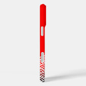 Coques Case-Mate iPhone Motif d'onde classique rouge japonais avec votre n (Verso / Droite)