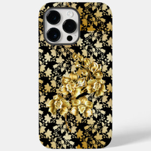 Coque Pour Pour iPhone 14 Pro Max Motif d'or 21, bw. BG noir