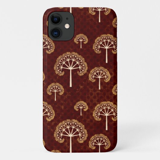 Coques Case-Mate iPhone Motif d'or et d'arbres blancs sur le rouge (Dos)