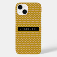 Motif d'or Zigzag Mustard Personnalisé