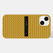 Coques Case-Mate iPhone Motif d'or Zigzag Mustard Personnalisé (Verso (horizontal))