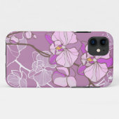 Coques Case-Mate iPhone Motif d'orchidées pourpres (Dos (Horizontal))