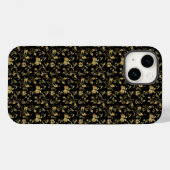 Coques Case-Mate iPhone Motif doré 15 bwx4. noir BG (Verso (horizontal))