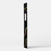 Coques Case-Mate iPhone motif doré Abstrait sur noir avec nom personnalisé (Verso / Droite)