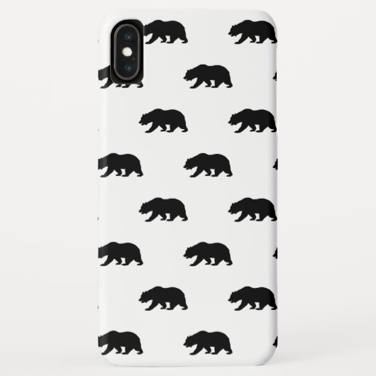 Coques Case-Mate iPhone Motif d'ours grizzli blanc et noir (Dos)