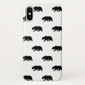 Coques Case-Mate iPhone Motif d'ours grizzli blanc et noir (Dos)