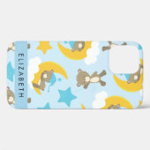 Coques Case-Mate iPhone Motif D'Ours, Nounours, Étoiles, Votre Nom (Verso (horizontal))
