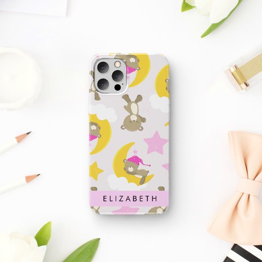 Coques Case-Mate iPhone Motif D'Ours, Nounours, Étoiles, Votre Nom