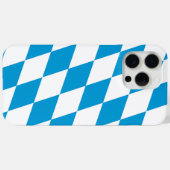 Coques Case-Mate iPhone Motif Drapeau Diamant Bavière bleu et blanc (Verso (horizontal))