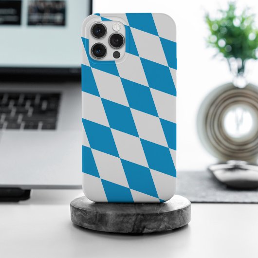 Coques Case-Mate iPhone Motif Drapeau Diamant Bavière bleu et blanc