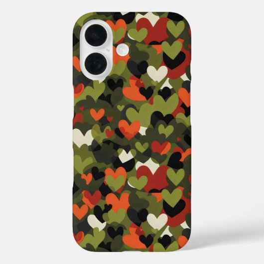 Coques Case-Mate iPhone Motif du coeur rouge vert (Verso)