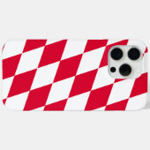 Coques Case-Mate iPhone Motif du drapeau diamant de Bavière rouge et blanc (Verso (horizontal))
