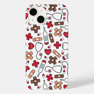 Coque Pour iPhone 14 Motif du médecin infirmier des Coeurs rouges