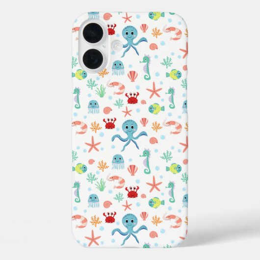 Coques Case-Mate iPhone Motif du monde marin (Verso)