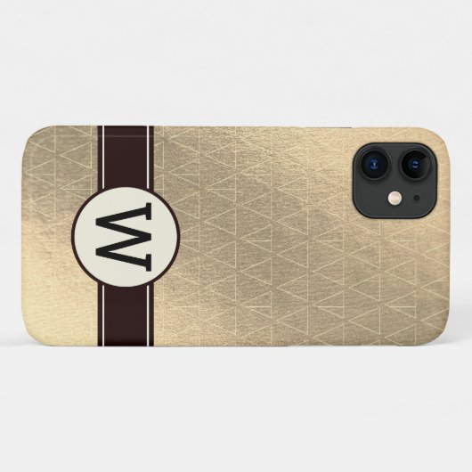 Coques Case-Mate iPhone Motif du triangle d'or Monogramme (Dos (Horizontal))