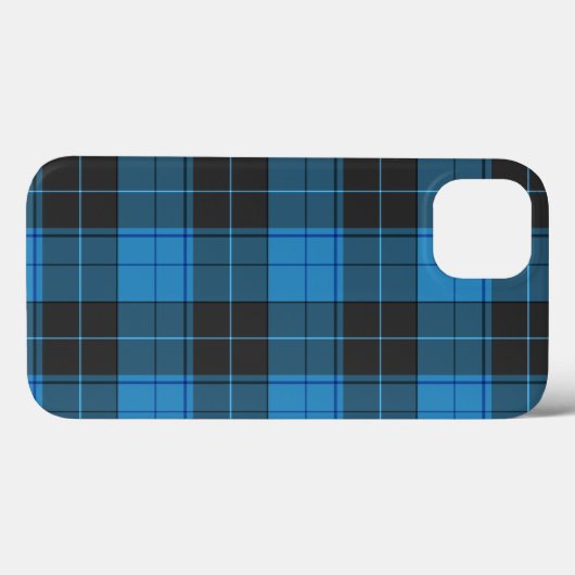 Coques Case-Mate iPhone Motif écossais simple en bleu foncé (Verso (horizontal))