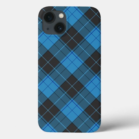 Coques Case-Mate iPhone Motif écossais simple en bleu foncé (Verso)
