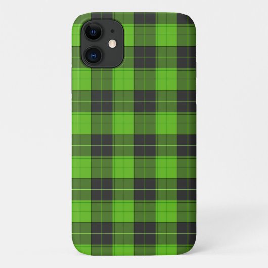 Coques Case-Mate iPhone Motif écossais simple en vert foncé (Dos)