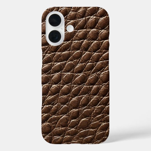 Coques Case-Mate iPhone Motif effet cuir marron foncé (Verso)