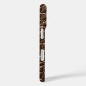 Coques Case-Mate iPhone Motif effet cuir marron foncé (Verso / Droite)