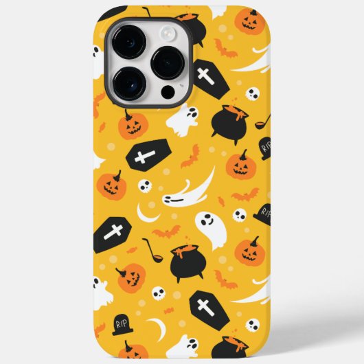 Coques Case-Mate iPhone Motif Éffrayant jaune et noir (Verso)