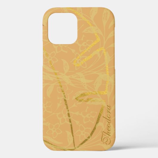 Coques Case-Mate iPhone Motif élégant à feuille d'or classique Ocher (Verso)