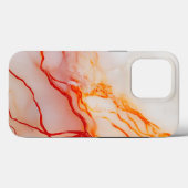 Coques Case-Mate iPhone Motif élégant de marbre blanc et or (Verso (horizontal))