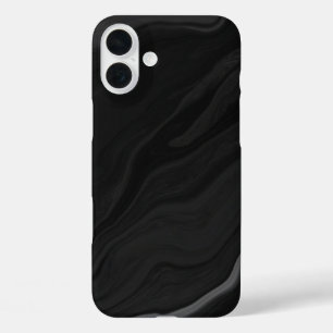Coques iPhone 16 Plus Motif élégant en marbre de pierre noire