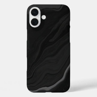 Coques iPhone 16 Plus Motif élégant en marbre de pierre noire