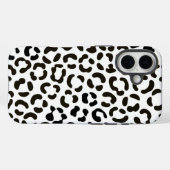 Coques Case-Mate iPhone Motif Empreinte de léopard noir et blanc tendance (Verso (horizontal))