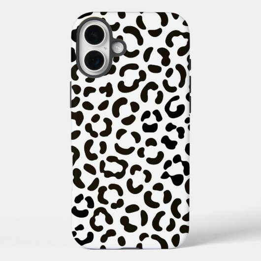 Coques Case-Mate iPhone Motif Empreinte de léopard noir et blanc tendance (Verso)