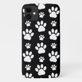 Coques Case-Mate iPhone Motif, Empreintes de pattes, pattes de chien, noir (Dos)
