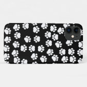 Coques Case-Mate iPhone Motif, Empreintes de pattes, pattes de chien, noir (Dos (Horizontal))