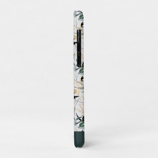 Coques Case-Mate iPhone Motif en bambou japonais Aquarelle Vert or (Dos/Gauche)