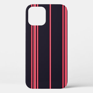 Case-Mate iPhone Case Motif en bande avec verti bleu marine, blanc et ro