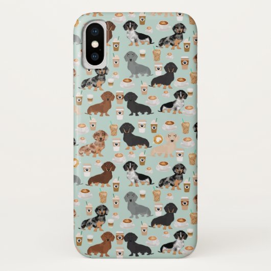 Coques Case-Mate iPhone Motif en bon état mignon de teckels et de café (Dos)