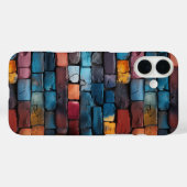 Coques Case-Mate iPhone Motif en briques colorées (Verso (horizontal))