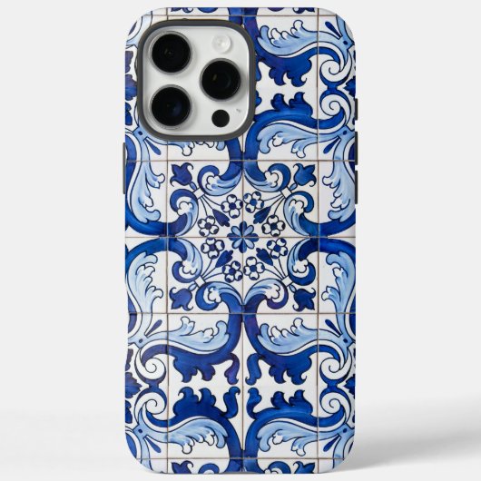 Coques Case-Mate iPhone Motif en carreaux vernis bleu portugais Azulejo (Verso)