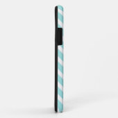 Coques Case-Mate iPhone Motif en chevron bleu et blanc (Dos/Droite)