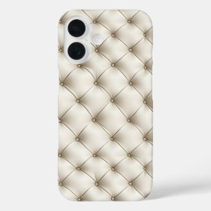 Coques iPhone 16 Motif en cuir blanc