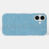 Coques Case-Mate iPhone Motif en cuir bleu (Verso (horizontal))