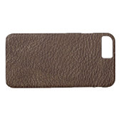 Coques Case-Mate iPhone Motif en cuir Brown de texture (Dos (Horizontal))