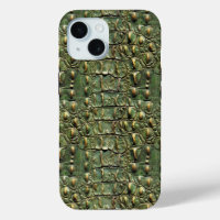 Motif en cuir crocodile vert